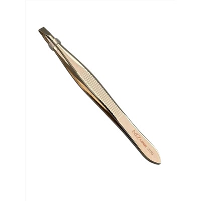 Mertz Пинцет косметический прямой 207G, золотистый глянец, 9 см