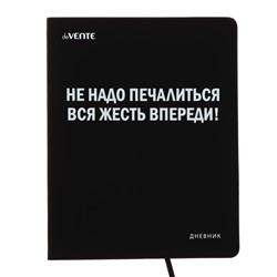 Дневник школьный для 1-11 классов «Не надо печалиться», интегральная обложка, искусственная кожа, шелкография, ляссе, 80 г/м²