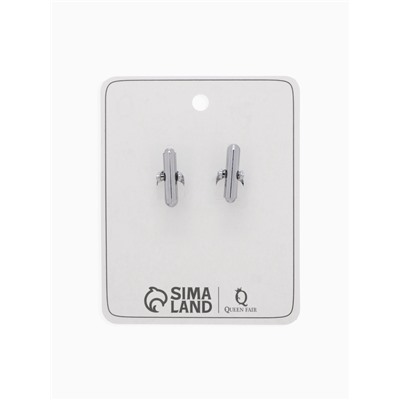 Запонки «Прямоугольник», с точечным нанесением, цвет серебро