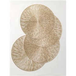 Салфетки сервировочные на стол Доляна «Сияние», d=38 см, 4 шт., золотые