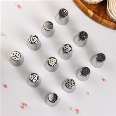 Набор насадок кондитерских Доляна, d=2.8 см, 12 шт.