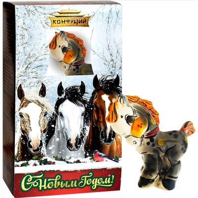 Конфуций. Новый год. Набор Чайная пара. Чай с подарком (в ассортименте) 50 гр. карт.упаковка