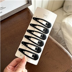 Комплект заколок для волос "клик-клак" с МАТОВЫМ покрытием 6 шт.  Черные