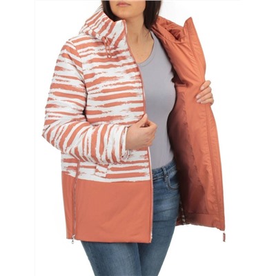M8295 WHITE/TERRACOTTA Куртка демисезонная женская (100 гр. синтепон) Maria