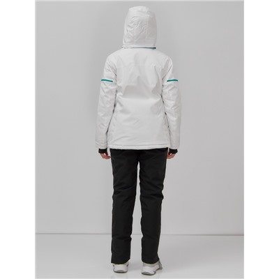 Горнолыжный костюм женский зимний белого цвета 001_1Bl