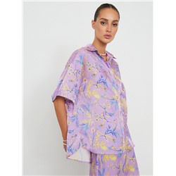 Рубашка oversize с укороченным рукавом