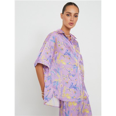 Рубашка oversize с укороченным рукавом
