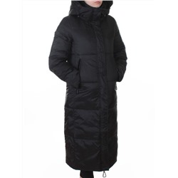 3068 BLACK Пальто пуховое женское с внутренним жилетом (утиный пух)