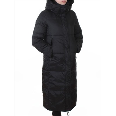3068 BLACK Пальто пуховое женское с внутренним жилетом (утиный пух)