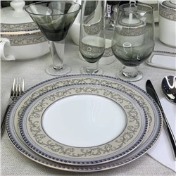 145-370 Набор из 6 тарелок 22см. ЭЛЕГАНТ в под.уп.(х10)Костяной фарфор