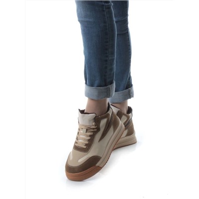 05-P47-1Z BEIGE Кроссовки женские зимние (натуральная кожа, шерсть)