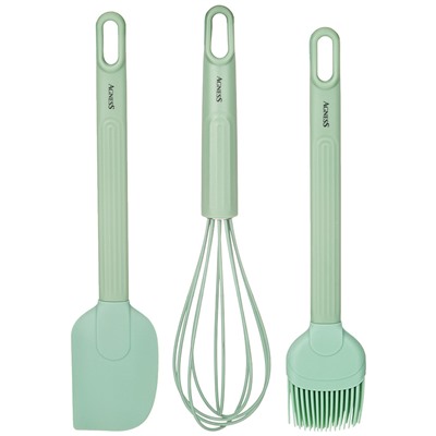 НАБОР: ВЕНЧИК, ЛОПАТКА, КИСТОЧКА AGNESS, 3 ПРЕДМЕТА (МАЛ=12ШТ)