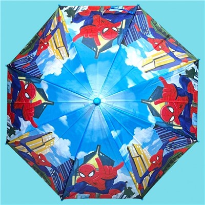Зонт-трость для мальчика с мультгероями полуавтомат Арт 1004/8
