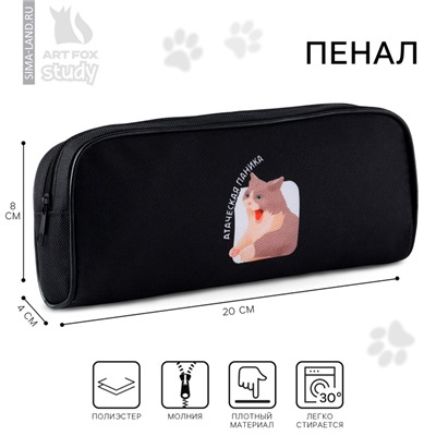 Пенал школьный текстильный «Паника» , 20×8×4 см