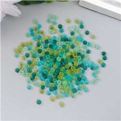 Бисер стекло 8/0 «Матовый полупрозрачный. Меланж ярко-зелёный», 10 г