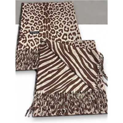 Палантин теплый кашемировый с двусторонним принтом Арт 2322/3