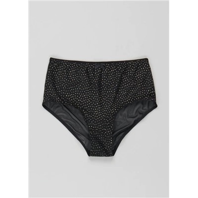 Ivory Rose Glitter Mesh High Waist Knickers