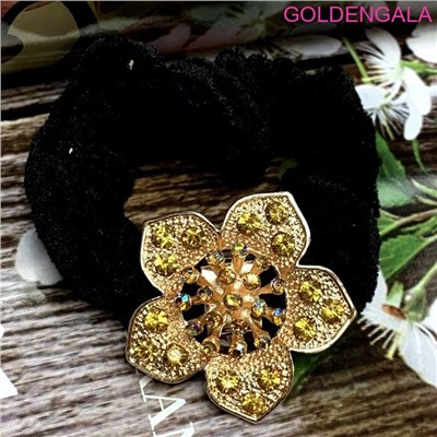 Резинка для волос со стразами велюровая Р2