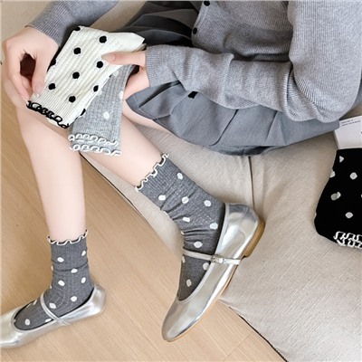 Spring summer cotton thin socks, mid-length