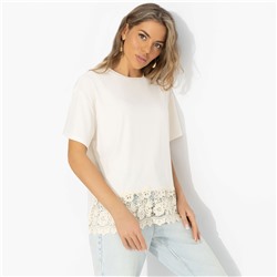 Футболка из трикотажа-лапша, Знак принцессы (беж)