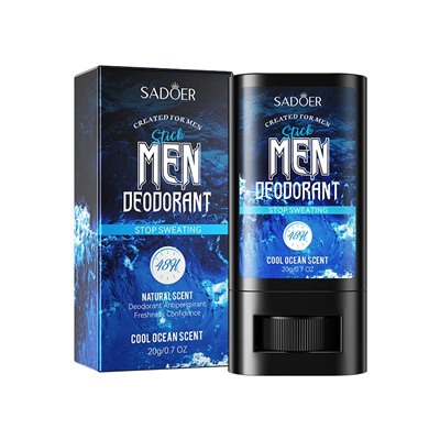 Мужской твердый дезодорант-стик Sadoer, 20 гр.