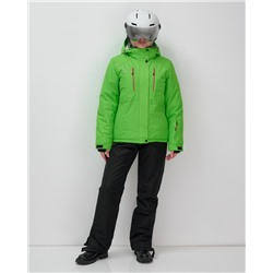 Горнолыжный костюм женский зимний зеленого цвета 02393Z