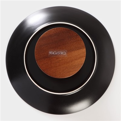 Блюдо фарфоровое для подачи Magistro «Галактика», 27×12.5 см, чёрный