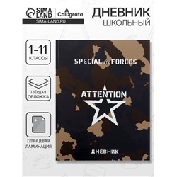 Дневник школьный для 1-11 классов, «Спецназ», твёрдая обложка 7БЦ, глянцевая ламинация, 40 листов