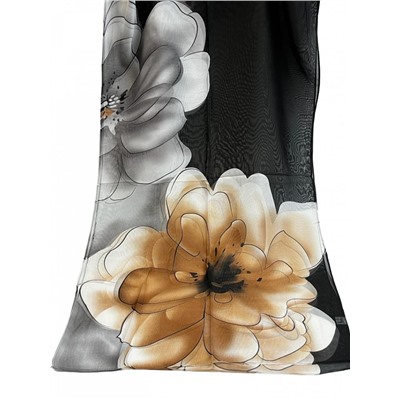 Шарф шифоновый с цветочным рисунком 3D Арт М52/5