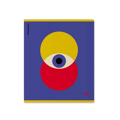 Тетрадь 96 листов в клетку ErichKrause Bauhaus, обложка мелованный картон, матовая ламинация, выборочный лак, блок офсет, 100% белизна, МИКС