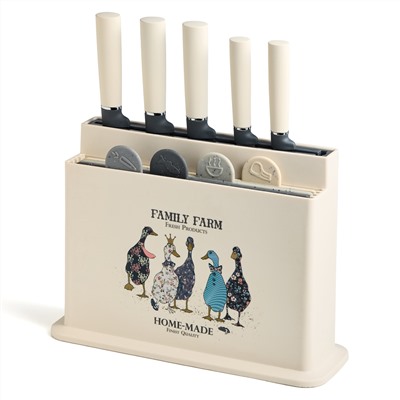 НАБОР AGNESS ИЗ 10ПР: 5 НОЖЕЙ, 4 ДОСКИ И ПОДСТАВКА, СЕРИЯ "FAMILY FARM"