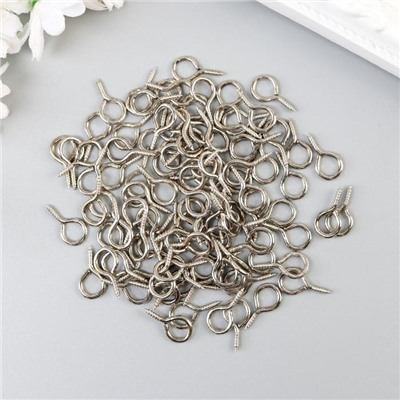 Винт - глазок для крепления картин, фоторам серебро, набор 100 шт., 1.8×0.9 см