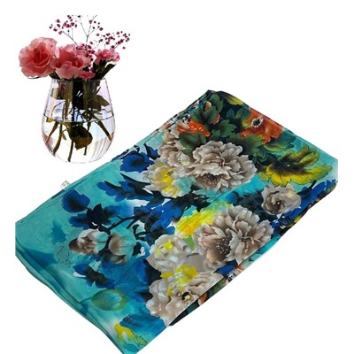 Шарф шифоновый с цветочным принтом Арт 0981/3