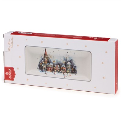 БЛЮДО СЕРВИРОВОЧНОЕ AGNESS "С НОВЫМ ГОДОМ!" 28*12*3 СМ