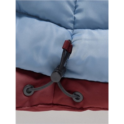 Парка зимняя подростковая для девочки с капюшоном и мехом бордового цвета 9534Bo