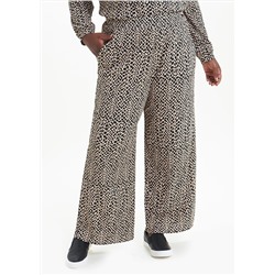 Papaya Curve Animal Print Wide Leg Trousers