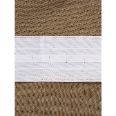 Шторы для кухни Этель ECO, оливковые, 130 +/-6×180 см - 2 шт., подхваты - 2 шт., 70% хлопок, 30% лён