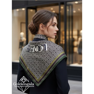 Косынка шелковая с принтом Арт 25183/014