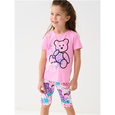 Леггинсы укороченные для девочки, 2 пары в комплекте