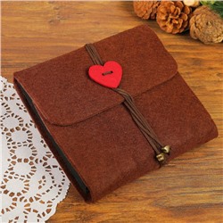 Фотоальбом на кольцах 30 листов «Сердечко», войлок, 19×17.5 см