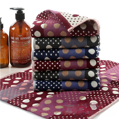 Zhiyang new Aiwei bamboo cotton colorful polka dot gauze square towel soft breathable absorbent kitchen towel factory price wholesale