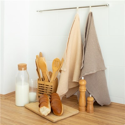 Полотенце SL HOME Home collection, коричневое, 38×65 см, лён 29%, хлопок 71%, плотность 215 г/м²