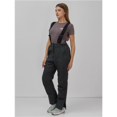 Полукомбинезон утепленный женский большого размера темно-серого цвета 666_1TC