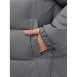 Куртка женская зимняя на резинке большого размера темно-серого цвета 7619TC