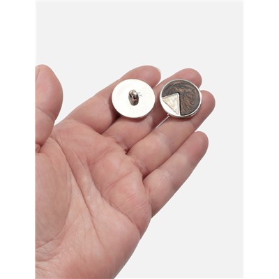 Пуговицы на ножке, d=25 мм, набор 5 шт., цвет коричневый, кремовый, золотой