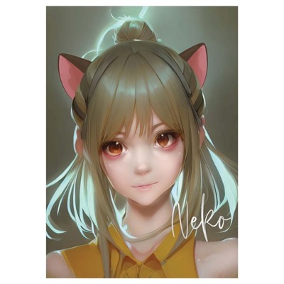 Тетрадь А5, 40 листов в клетку, MESHU Neko, обложка мелованный картон, МИКС