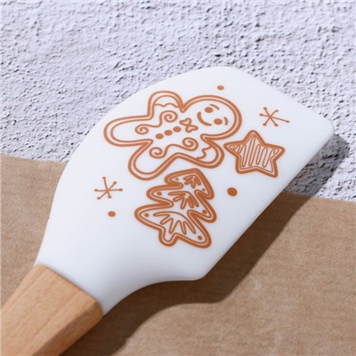 Лопатки силиконовые «Новогоднее чудо», 26×5 см, 23.3×4.3 см, 2 шт.