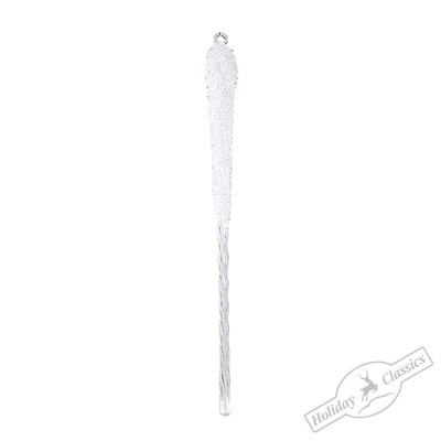 Сосулька "Белая вьюга" витая (стекло) 2х2х30 см
