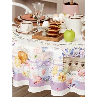 Скатерть Этель Spring easter d=149 см +/-3 см, 100% хлопок, саржа 190 г/м²