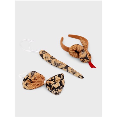 Карнавальный набор «Змея», 3 предмета: ободок, хвост, бант, коричневый